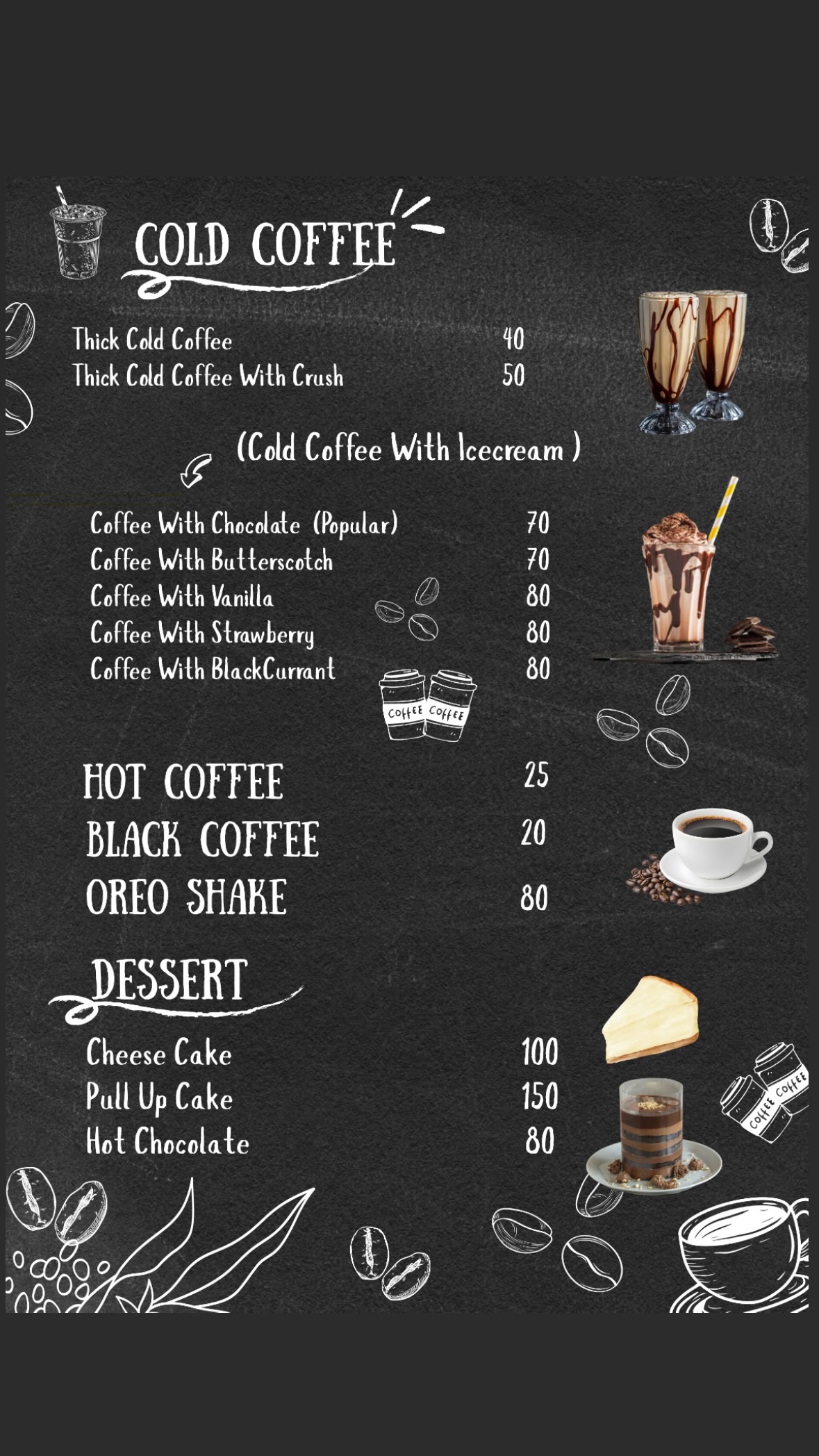 Cold Coffee & Desserts